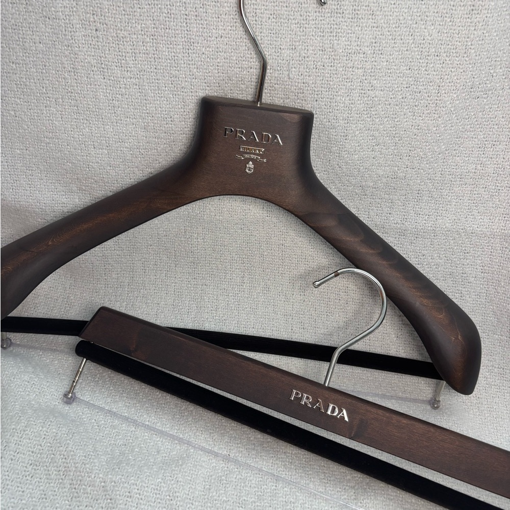 Prada Dark Brown Wooden Hanger Set
